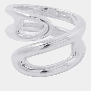 Pre Owned Hermes Chaine D'Ancre Twist Punk Ring Size PM/51/#11 Sv925
