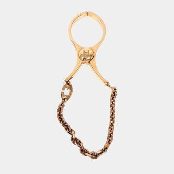 مملوكة مسبقًا Hermès Gold Tone Keyring and Glove loop