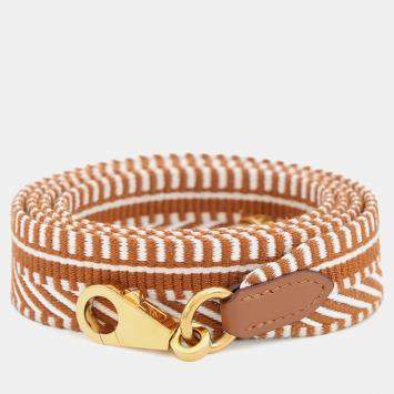 مملوكة مسبقًا Hermes Bandouliere Sangle Caval Ecru/Beige/Gold Canvas Swift Leather Size 25/MM