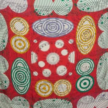 مملوكة مسبقًا Hermes Red Astronomie Astrologie Double Face Silk Carré Scarf