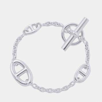 مملوكة مسبقًا Hermes Chaine d'Ancre Farandole LG Sterling Silver Women's Bracelet