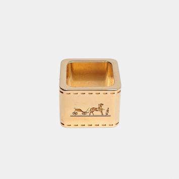 Pre Owned Hermès Gold Tone Scarf Ring