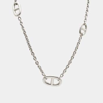 Pre Owned Hermès Farandole Sterling Silver Long Station Necklace