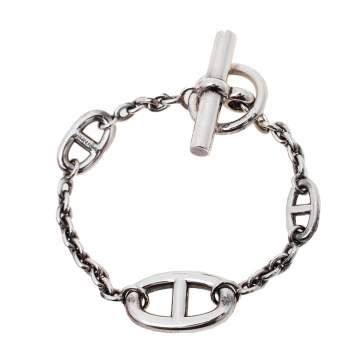 مملوكة مسبقًا Hermès Sterling Silver Farandole Toggle Bracelet 