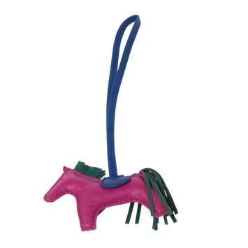 Pre Owned Hermes Tricolor Leather GriGri Rodeo Horse Bag Charm PM
