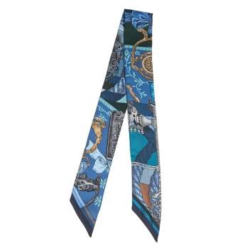 Pre Owned Hermes Multicolor Printed Silk Twilly