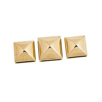 Pre Owned Hermes Pyramid Medor Gold Plated Set of 3 Studs Twilly Scarf Ring