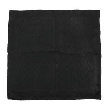 Pre Owned Hermès Black Faconnee Grand H Silk Pocket Square