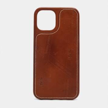 Pre Owned Hermes Fauve Barenia Leather Bolduc iPhone 12/12 Pro Case