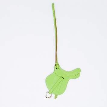 Pre Owned Hermes Green Swift Leather Paddock Selle Bag Charm