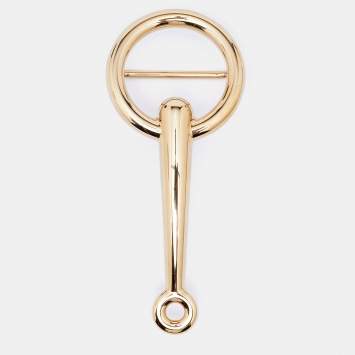 Pre Owned Hermes Mors Gold Plated Horsebit Anchor Belt Buckle