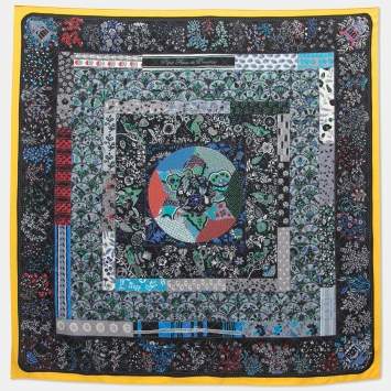 Pre Owned Hermes Multicolor Pique Fleuri De Provence Print Square Silk Scarf