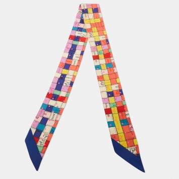 Pre Owned Hermès Multicolor Bolduc Au Carre Silk Twilly