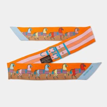 Pre Owned Hermes Multicolor Rocabar Silk Twilly Scarf