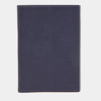 Pre Owned Hermes Bleu Indigo/Blue Glacier Evercolor Leather MC² Magellan Passport Holder