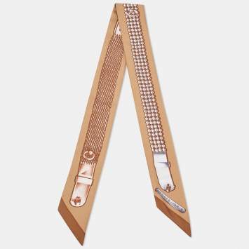 Pre Owned Hermes Brown Le Tresor De Medore Silk Twilly