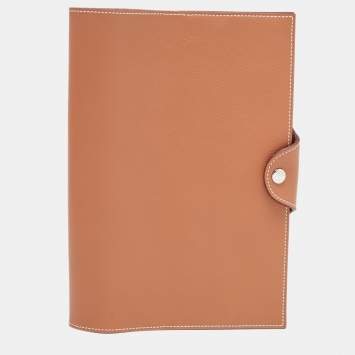 Pre Owned Hermès Gold Evercolor Leather Ulysse Universal Notebook Cover