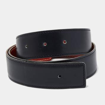 Pre Owned Hermès Bleu Marine Box Leather Belt Strap 75CM
