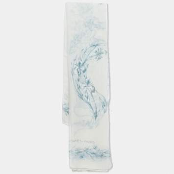 Pre Owned Hermès Off-White Printed Silk Square Scarf