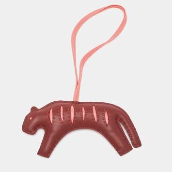 Pre Owned Hermes Rouge H/Rose d'Ete Milo Leather RooRoo Bag Charm