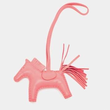 Pre Owned Hermes Rose Azalee Milo Leather GriGri Rodeo Bag Charm PM