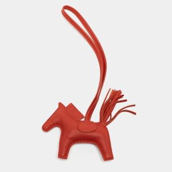 Pre Owned Hermes Cornaline Milo Leather GriGri Rodeo Bag Charm PM