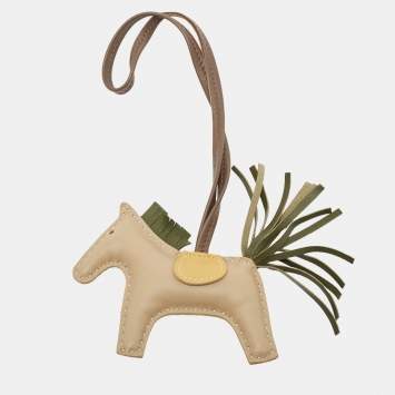 Pre Owned Hermes Trench/Canopee/Curry Milo Leather GriGri Rodeo Bag Charm PM