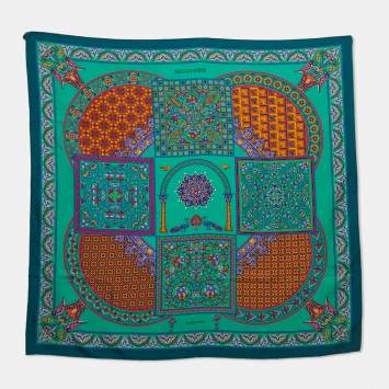 Pre Owned Hermes Multicolor Ciels Byzantins Silk Square Scarf