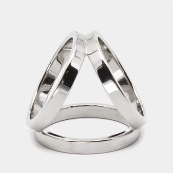 Pre Owned Hermes Trio Palladium Plated Scarf Ring