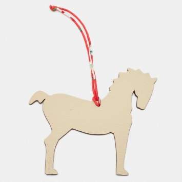 Pre Owned Hermes Trench/Noir Epsom and Togo Leather Petit H Horse Bag Charm