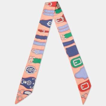 Pre Owned Hermes Multicolor Print Silk Harnais Des Presidents Scarf