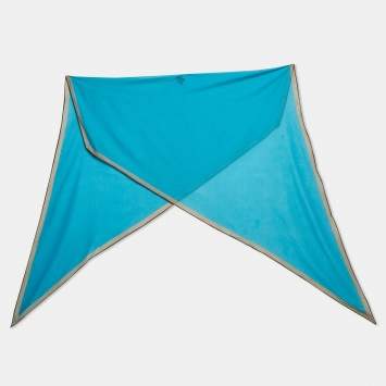 Pre Owned Hermès Blue Cotton Foulard Losange Scarf