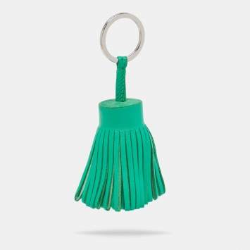 Pre Owned Hermes Menthe Leather Carmen Tassel Key Ring