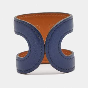 Pre Owned Hermes Ano Leather Cuff Bracelet