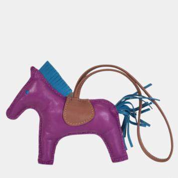 Pre Owned Hermes Anemone /Blue Izmir /Fawn Rodeo MM Charm