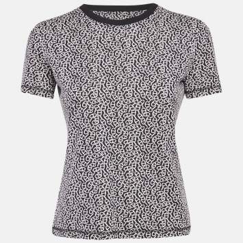 Pre Owned Hermes Black Printed Cotton Naoussa Chaine Micro T-Shirt M