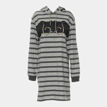 Hermes Stripes Printed Hoodie Dress M