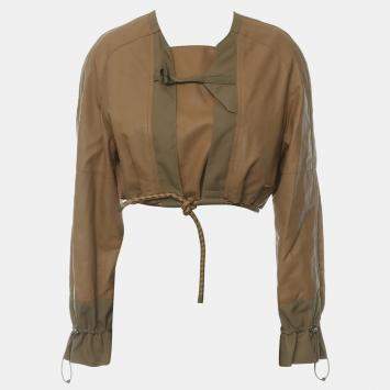 Hermes Beige Nomade Leather Crop Jacket M