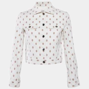 مملوكة مسبقًا Hermès Off-White Printed Cotton Jacket S