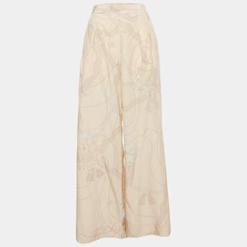 Hermes Pink Printed Silk Palazzo S 