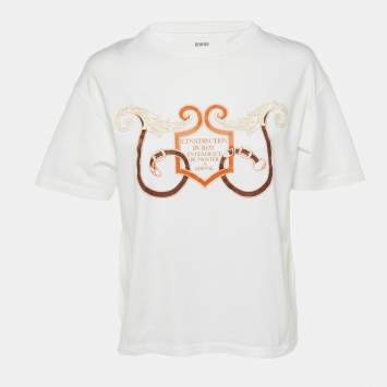 Pre Owned Hermes White L'Instruction du Roy Cotton Crew Neck T-Shirt M 