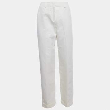 مملوكة مسبقًا Hermes Cream Gabardine Trousers M