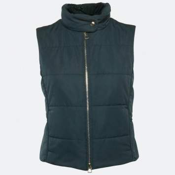 مملوكة مسبقًا Hermès Teal Blue Synthetic Sleeveless Quilted Vest S