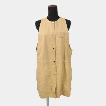 Pre Owned جيليه جلد هيرمس مقاس ٣٦ جلد عجل بلون بيج