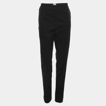 مملوكة مسبقًا Hermès Black Stretch Cotton Trousers L