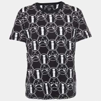 Pre Owned Hermès  Black Promenade du Matin Cotton Crew Neck T-Shirt L