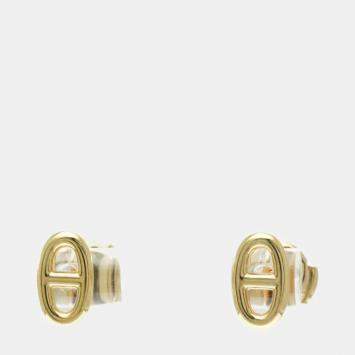 Hermes 18K Rose Gold Chaine d’Ancre Farandole Stud Earrings