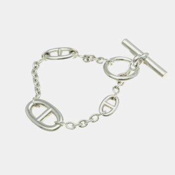 Hermes Chaine D'ancre Farandole Silver 925 No Stone Charm Bracelet Silver