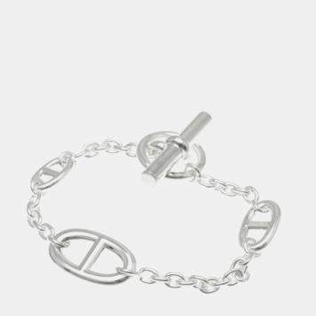 Hermes Silver 925 Chaine D'ancre Farandole Bracelet
