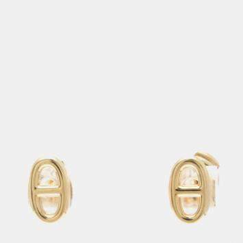 Hermes 18K Pink Gold Chaine D'ancre Farandole Stud Earrings